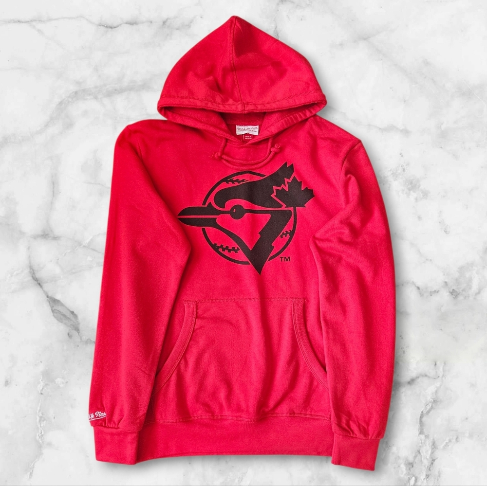 Men's Toronto Blue Jays Red All Over Crested Logo Hoodie